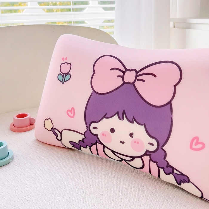 91家纺网 家纺一手货源 找家纺 2025新款卡通凉感丝亲肤枕 小仙女50*30*4 