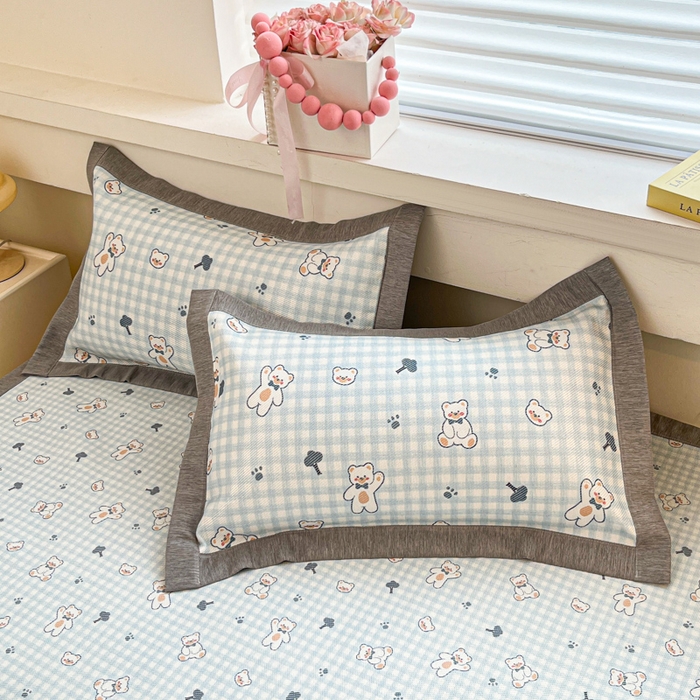 91家纺网 家纺一手货源 找家纺 迪乐妮 2025新款印花真冰藤冰凉席 baby熊