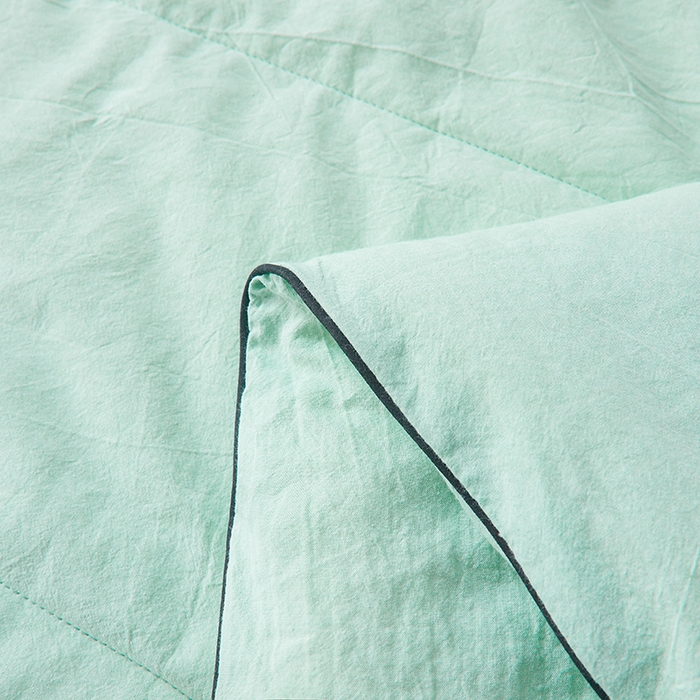 91家纺网 家纺一手货源 找家纺 熙宴家纺 2025新款纯色水洗棉新疆棉花夏被 水绿