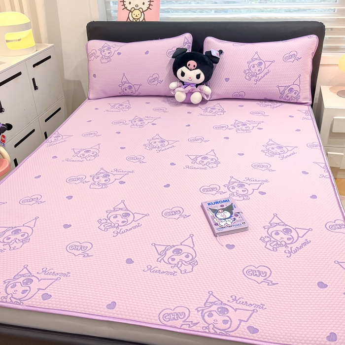 91家纺网 家纺一手货源 找家纺 （总）八零年代 2025新款三丽鸥正版授权A类提花冰豆豆凉席平铺款床笠款系列