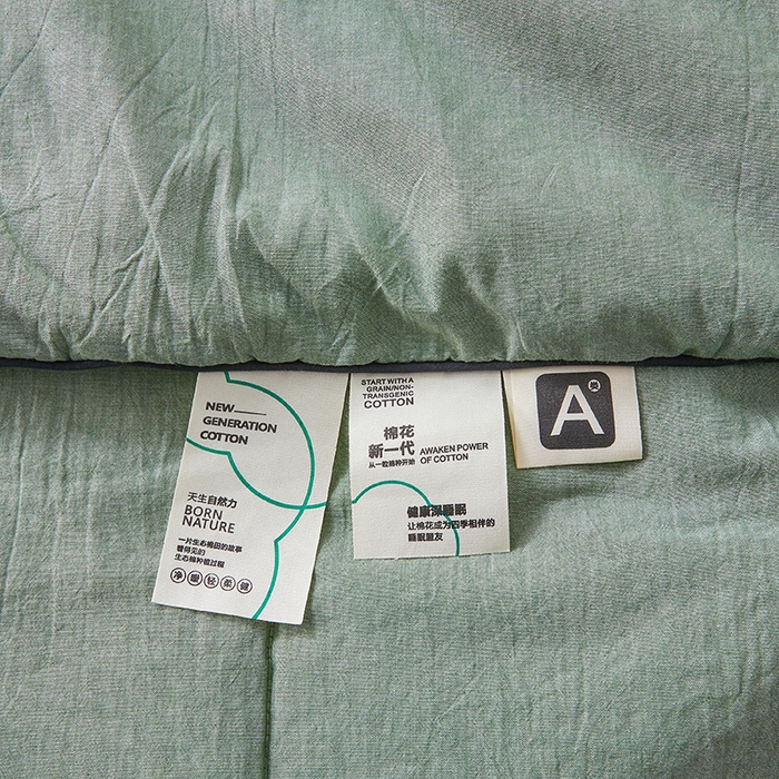 91家纺网 家纺一手货源 找家纺 熙宴家纺 2025新款纯色水洗棉新疆棉花夏被 青绿