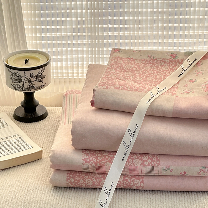 91家纺网 家纺一手货源 找家纺 麦伦家居 2025新款全棉有氧双层纱简约款系列四件套 百福