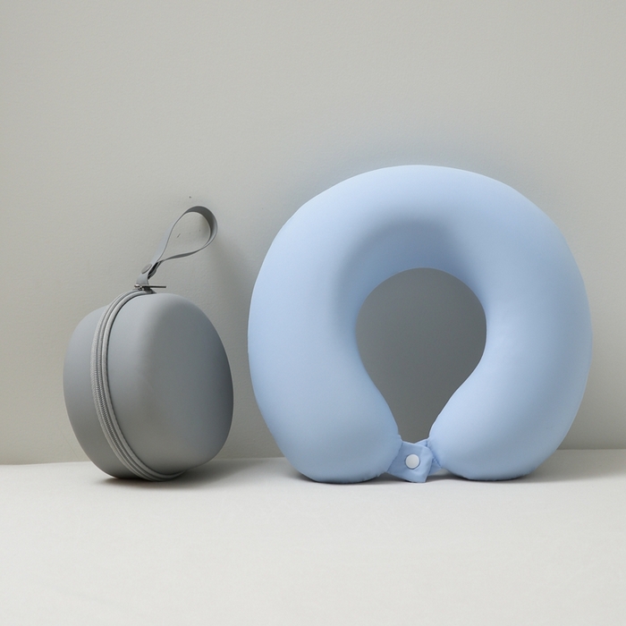 91家纺网 家纺一手货源 找家纺 枕芯真意 2025新款记忆棉u型枕 天空蓝