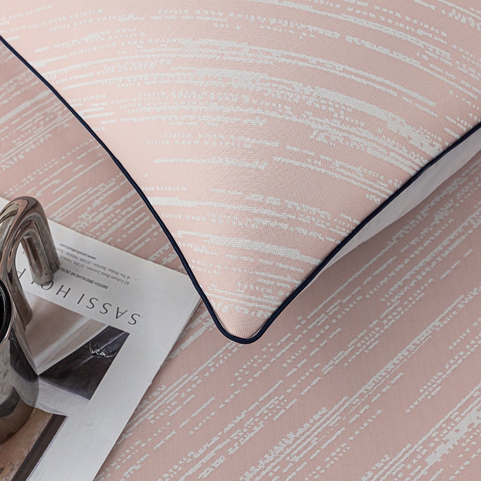 91家纺网 家纺一手货源 找家纺 锦罗绣 2025春夏新款PE中分子凉感提花软凉席席子 极简主义-粉 床笠款