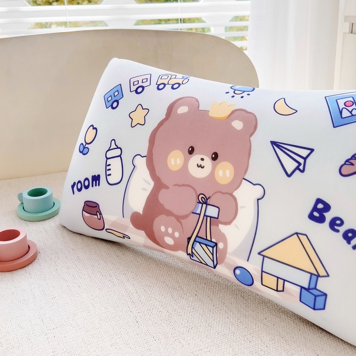 91家纺网 家纺一手货源 找家纺 2025新款卡通凉感丝亲肤枕 礼物熊50*30*4 