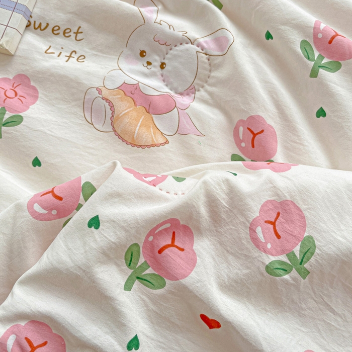 91家纺网 家纺一手货源 找家纺 富艺隆 2025新款水洗棉双层纱夏被 曼塔玫瑰