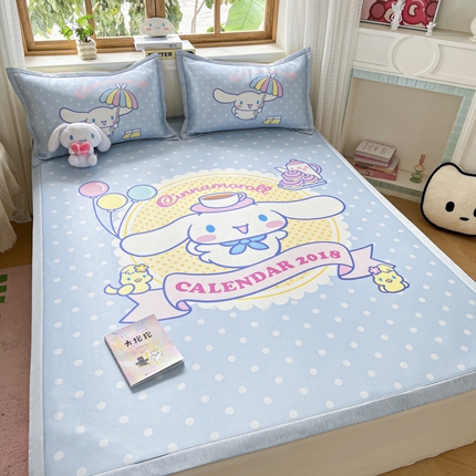 （总）博雅 2025新款三丽欧A类大版数码印花1200D冰丝凉席凉席席子