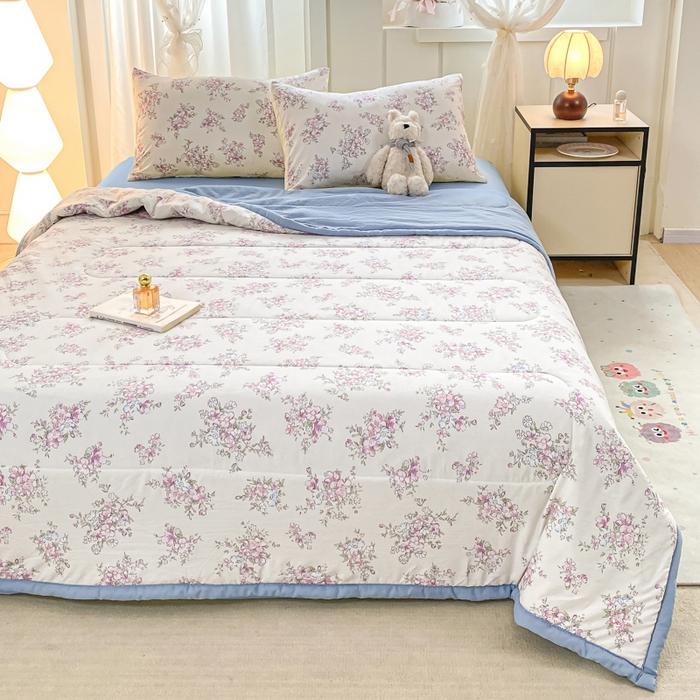 91家纺网 家纺一手货源 找家纺 2025梦初语新款水洗棉印花棉花被 风信子