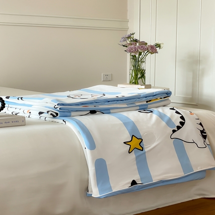 91家纺网 家纺一手货源 找家纺 华超针织 2025新款锦氨凉感夏被夏凉被空调被 萌龙