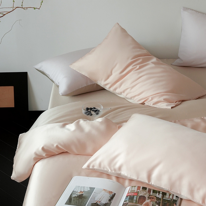 91家纺网 家纺一手货源 找家纺 简纯主义 2025新款60s兰精天丝纯色四件套 梦露