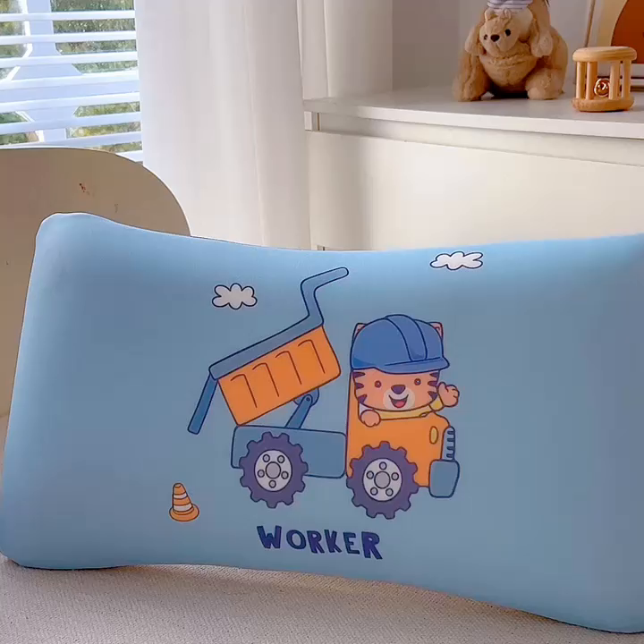 91家纺网 家纺一手货源 找家纺 2025新款卡通凉感丝亲肤枕 工程虎50*30*4 