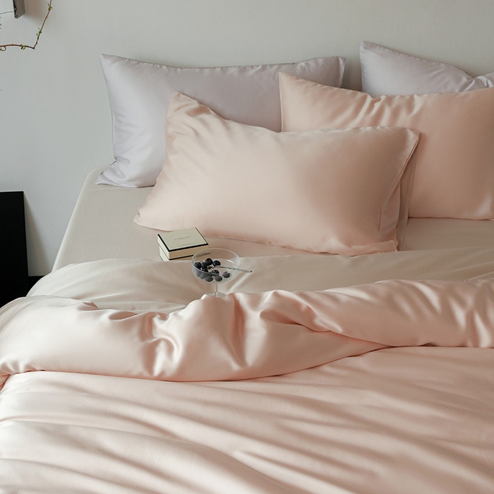 91家纺网 家纺一手货源 找家纺 简纯主义 2025新款60s兰精天丝纯色四件套 梦露