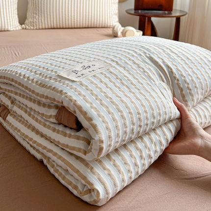 91家纺网 家纺一手货源 找家纺 （总）灰鲸 灰鲸 2025新款色织提花良品夏被四件套夏凉被空调被