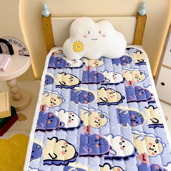 91家纺网 家纺一手货源 找家纺 梵赫家纺2024新款牛奶绒床护垫床垫幼儿园床垫儿童床垫可水洗 薄垫-啵啵恐龙