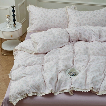 91家纺网 家纺一手货源 找家纺 （总）黛馨 2025新款全棉纯棉镂空蕾丝边四件套