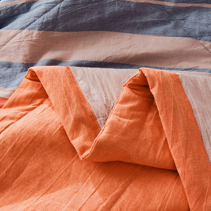 91家纺网 家纺一手货源 找家纺 鑫棉坊 2025新款全棉色织水洗棉A类棉花夏被可机洗空调被四件套床单枕套 妮可