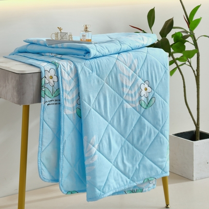富艺隆 超声波钻石绒夏被 亭亭玉立-天蓝