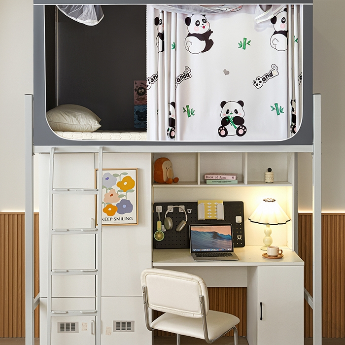 91家纺网 家纺一手货源 找家纺 2025新款学生床遮光蚊帐 熊猫竹子