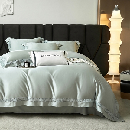 91家纺网 家纺一手货源 找家纺 淼铭家纺 2025新款 春夏新款天丝棉四件套（A类） 繁花-绿