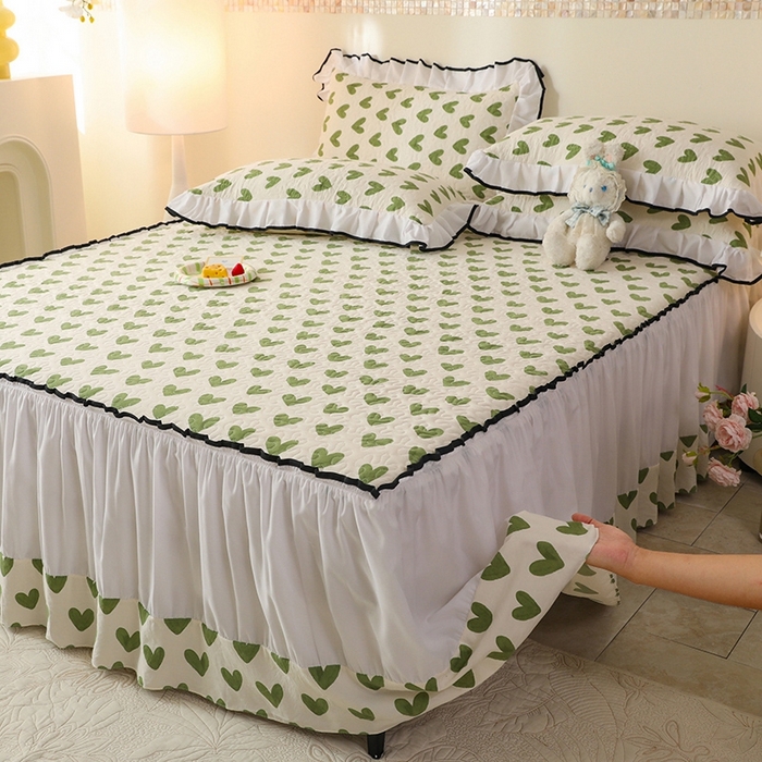 91家纺网 家纺一手货源 找家纺 金盛皇朝 2025新款加厚亲肤床裙夹棉单件三件套四件套心许