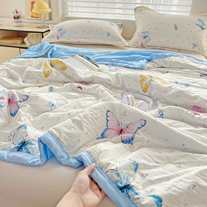 91家纺网 家纺一手货源 找家纺 （总）富艺隆 2025新款水洗棉双层纱夏被