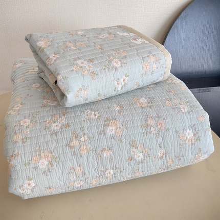91家纺网 家纺一手货源 找家纺 （总）舒居家纺 2025新款双面全棉酵素砂洗床盖（ 风格二）
