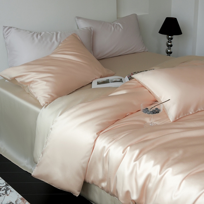 91家纺网 家纺一手货源 找家纺 简纯主义 2025新款60s兰精天丝纯色四件套 梦露