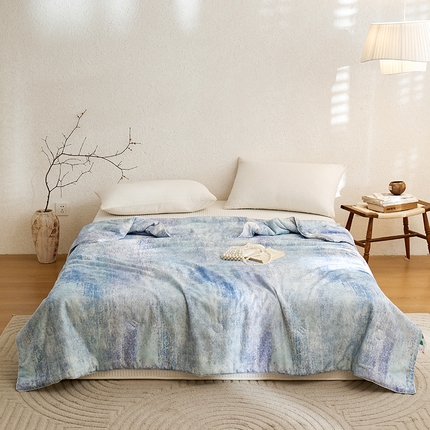 91家纺网 家纺一手货源 找家纺 （总）八方汇（一户被芯生活馆） 八方汇（一户被芯生活馆） 2025春夏新品赛瑞娜A类全棉60支有氧双层纱复古夏被夏凉被被子空调被子被芯