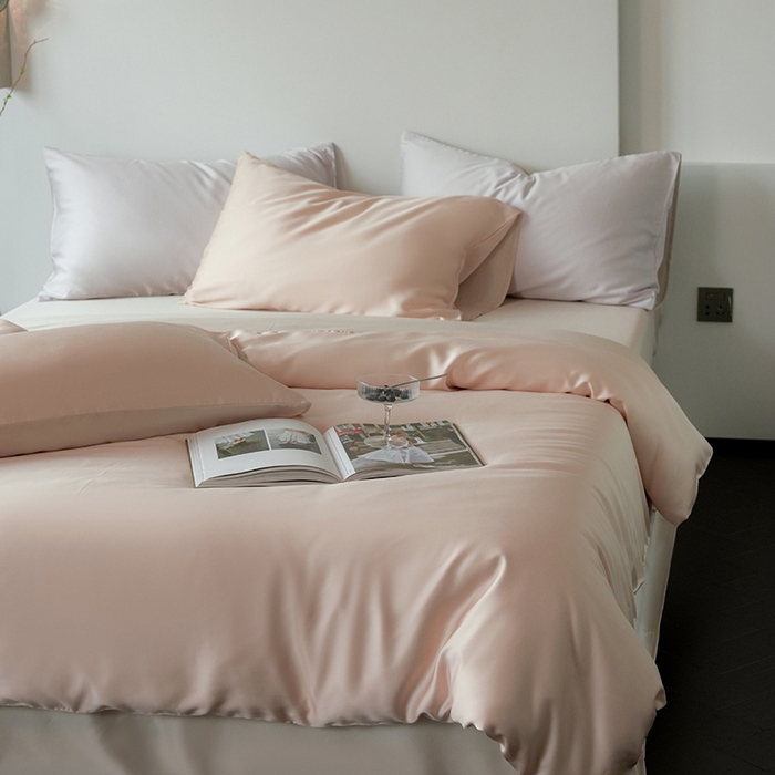 91家纺网 家纺一手货源 找家纺 简纯主义 2025新款60s兰精天丝纯色四件套 梦露