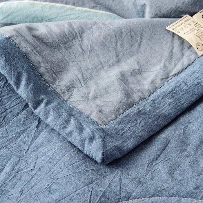 91家纺网 家纺一手货源 找家纺 鑫棉坊 2025新款全棉色织水洗棉A类棉花夏被可机洗空调被四件套床单枕套 曼达拉