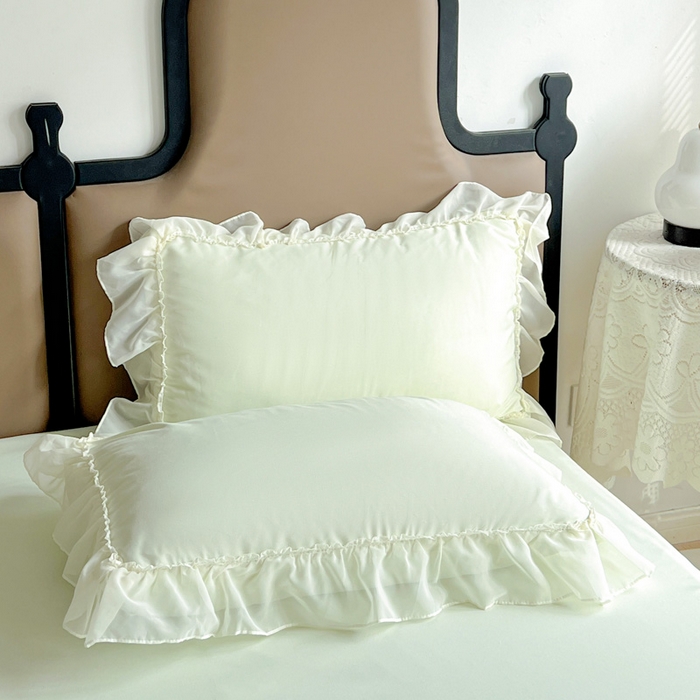 91家纺网 家纺一手货源 找家纺 艺玲家纺 2025新款糯小棉爱丽莎雪纺花边四件套 爱丽莎-绿