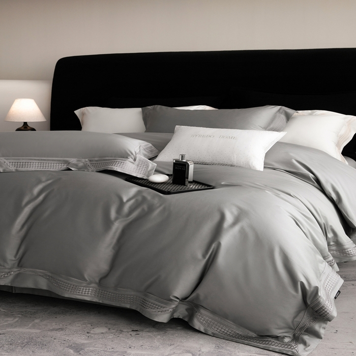 91家纺网 家纺一手货源 找家纺 馨蕊家居 2025春夏新品100s高奢典藏简约全棉系列 棉凯伦-高级灰