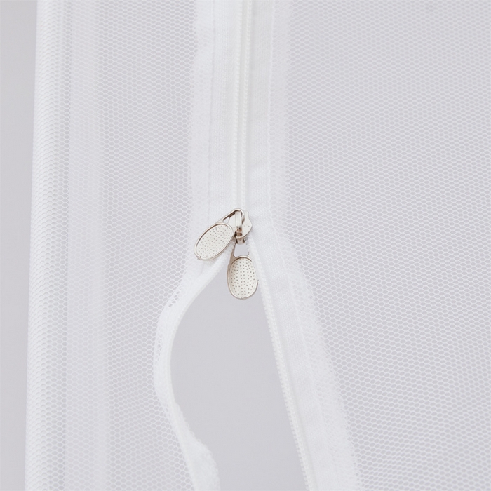 91家纺网 家纺一手货源 找家纺 （总）冉美家纺  2025新款纯白色学生蚊帐拉链款