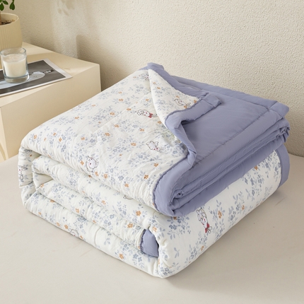 91家纺网 家纺一手货源 找家纺 好睡棉 2025新款柔软裸睡级水洗棉夏被新疆棉花被夏凉被空调被被子 繁花兔