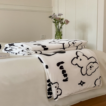 91家纺网 家纺一手货源 找家纺 华超针织 2025新款锦氨凉感夏被夏凉被空调被 萌宠乐园