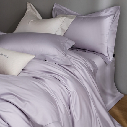 佳汐蓝 2025新款奢简高支棉柔雾奢缎长绒棉四件套券后不低于628/648元 雾山紫