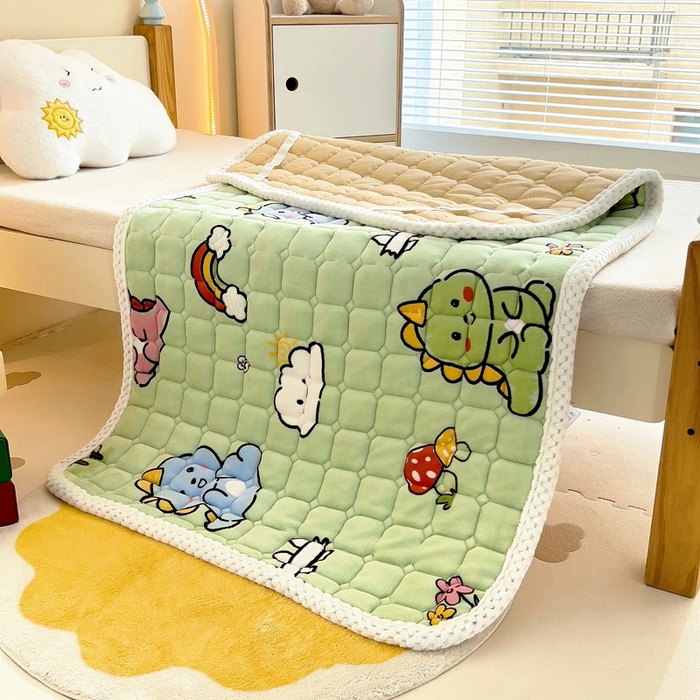 91家纺网 家纺一手货源 找家纺 梵赫家纺2024新款牛奶绒床护垫床垫幼儿园床垫儿童床垫可水洗 垫套-恐龙集结