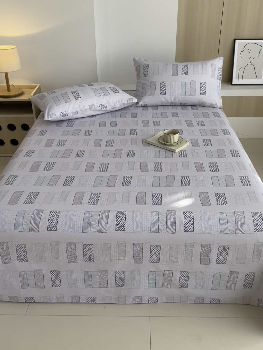 91家纺网 家纺一手货源 找家纺 爱彼2025新款华夫格全棉纯棉老粗布床单凉席-系列三 回心转意