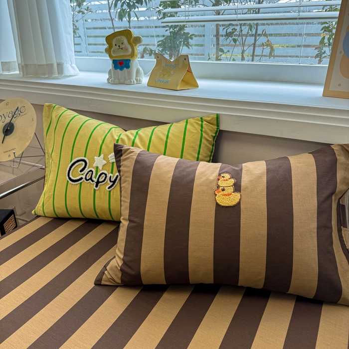 91家纺网 家纺一手货源 找家纺 呗旺鹿 2025新款happy巴拉毛巾绣纯棉四件套 happy巴拉