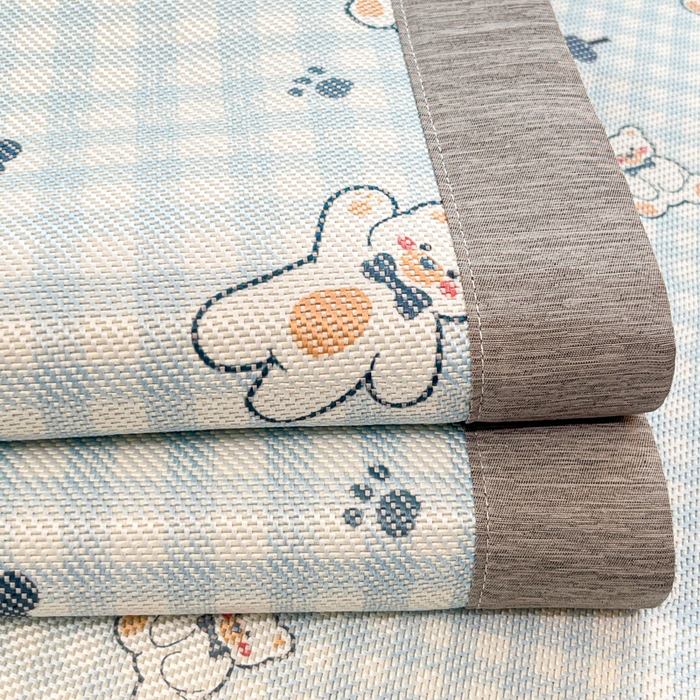 91家纺网 家纺一手货源 找家纺 迪乐妮 2025新款印花真冰藤冰凉席 baby熊