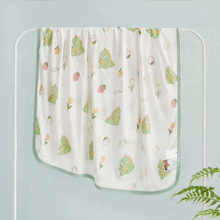 91家纺网 家纺一手货源 找家纺 丝涟家居 2025新款婴儿裸睡级凉感针织毯幼儿园夏被儿童夏被毯子 小恐龙