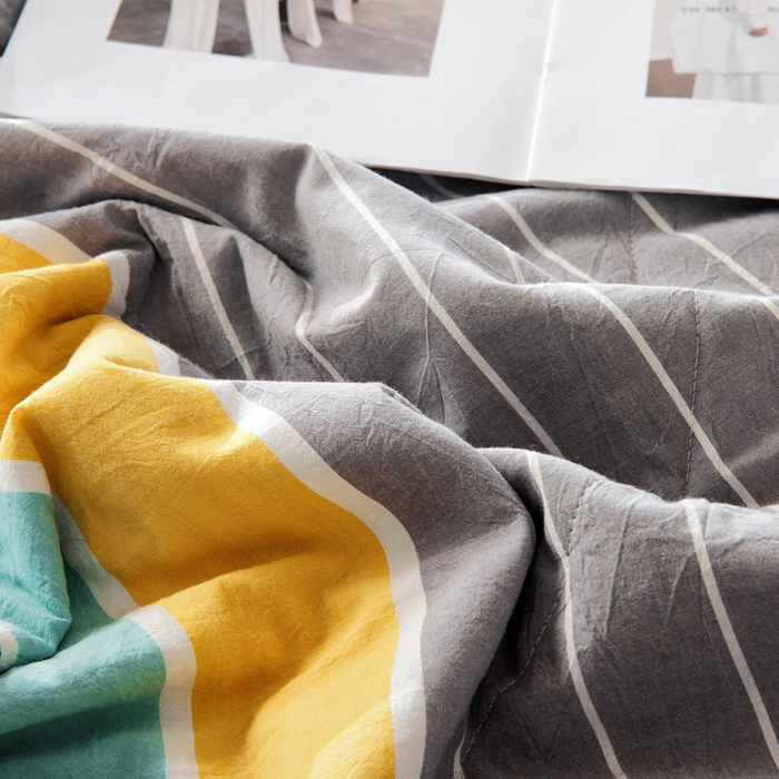 91家纺网 家纺一手货源 找家纺 鑫棉坊 2025新款全棉色织水洗棉A类棉花夏被可机洗空调被四件套床单枕套 洛克