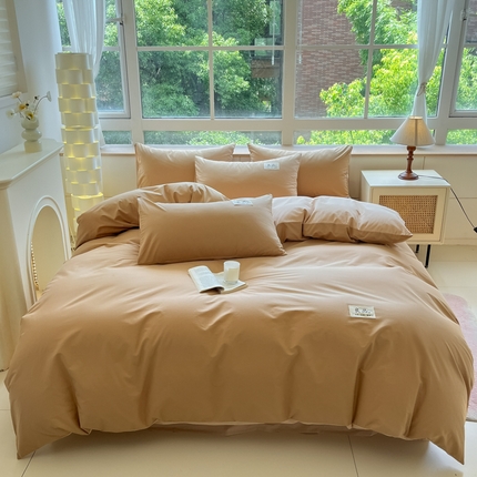 91家纺网 家纺一手货源 找家纺 （总）禧澜庭 2025新款纯棉全棉水洗棉斜纹无印风贴标四件套三件套