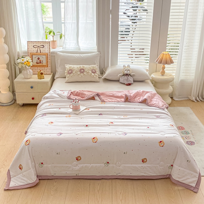 91家纺网 家纺一手货源 找家纺 好睡棉 2025新款柔软裸睡级水洗棉夏被新疆棉花被夏凉被空调被被子 温暖小熊