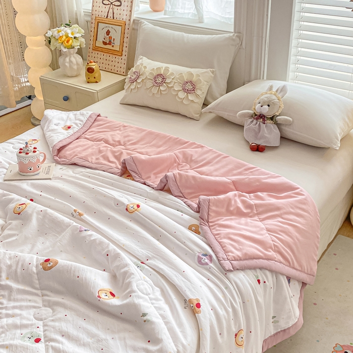 91家纺网 家纺一手货源 找家纺 好睡棉 2025新款柔软裸睡级水洗棉夏被新疆棉花被夏凉被空调被被子 温暖小熊