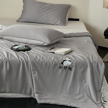 91家纺网 家纺一手货源 找家纺 （总）一加一 2025新款A类天竹刺绣蚕蛹蛋白纤维夏被四件套