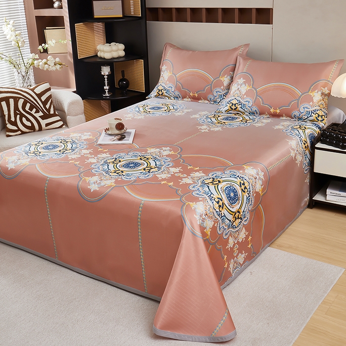 91家纺网 家纺一手货源 找家纺 （总）星窝家纺 2025新款直播电商优选可机洗斜纹提花冰丝凉席三件套