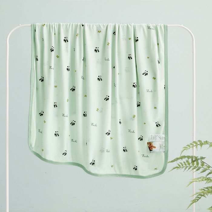 91家纺网 家纺一手货源 找家纺 丝涟家居 2025新款婴儿裸睡级凉感针织毯幼儿园夏被儿童夏被毯子 熊猫乐园