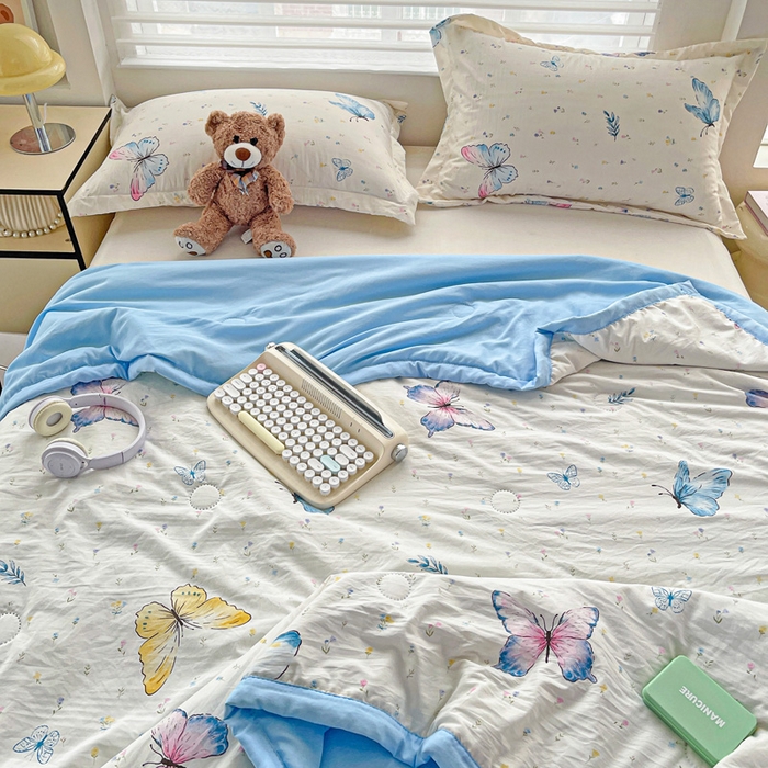 91家纺网 家纺一手货源 找家纺 （总）富艺隆 2025新款水洗棉双层纱夏被