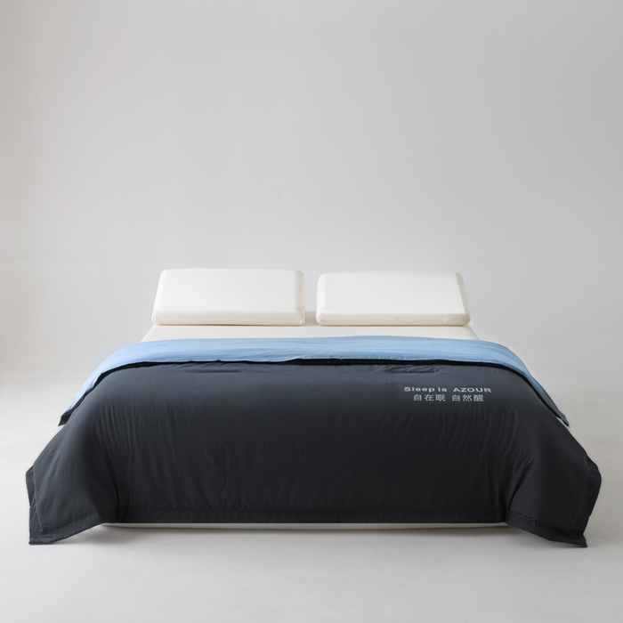 91家纺网 家纺一手货源 找家纺 闲鱼家纺 2025新款某朵同款深睡Pro夏被 自在眠  自然醒 深灰+普鲁士蓝